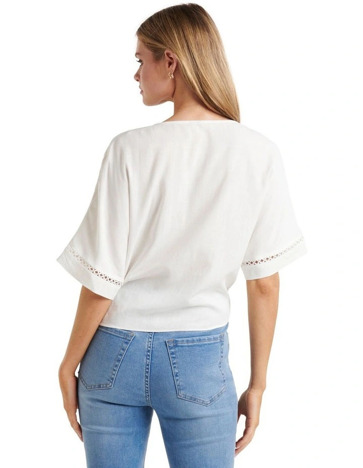 Best deal π― Forever New Caitlin Tie Front Blouse In White π₯° - Image 2