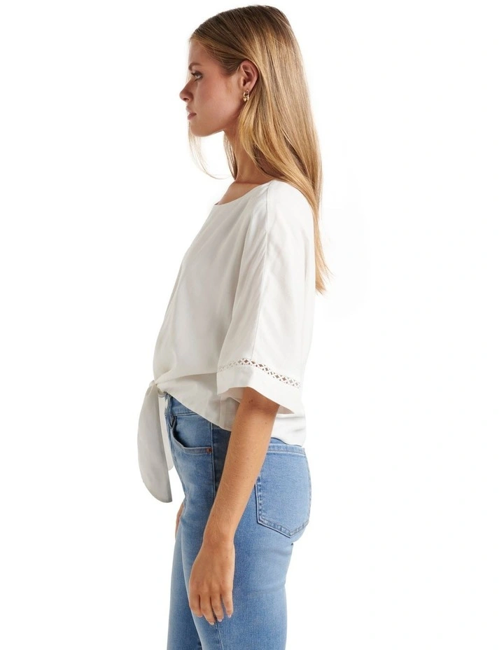Best deal π― Forever New Caitlin Tie Front Blouse In White π₯° - Image 3