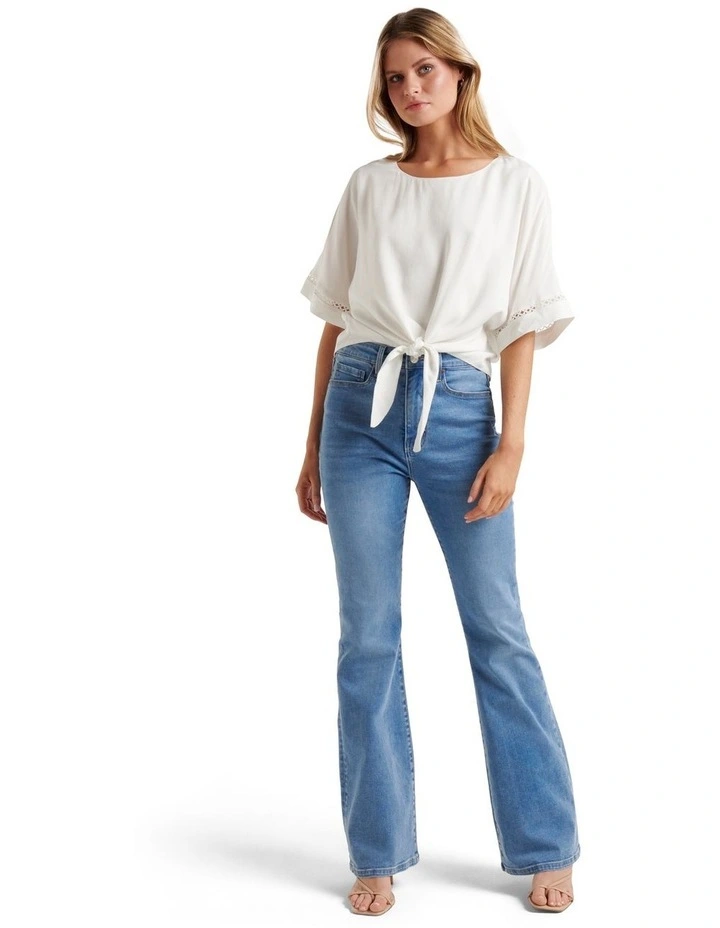 Best deal π― Forever New Caitlin Tie Front Blouse In White π₯° - Image 5