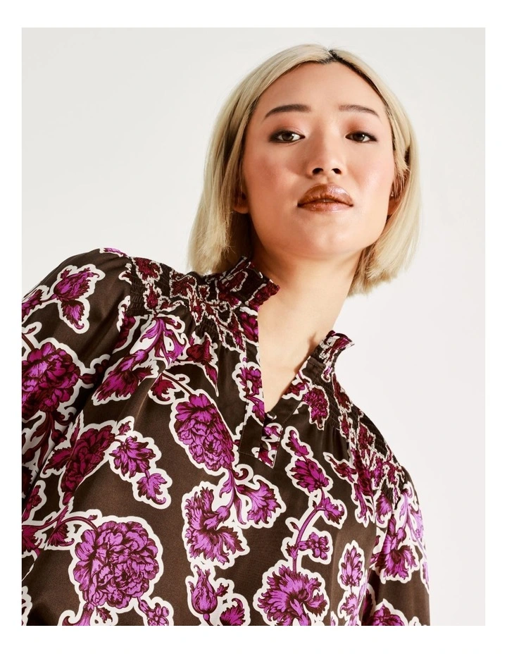 Budget π Basque Shirred Shoulder Top In Pink π - Image 2