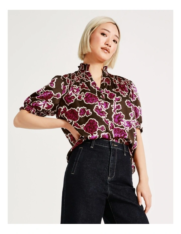 Budget π Basque Shirred Shoulder Top In Pink π - Image 6