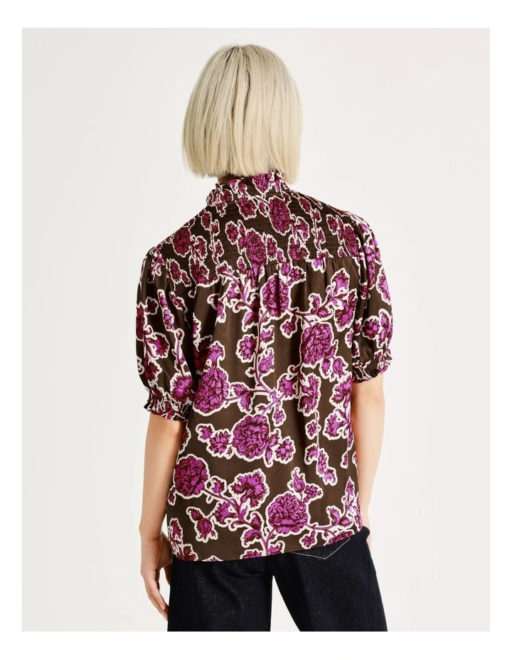 Budget π Basque Shirred Shoulder Top In Pink π - Image 7