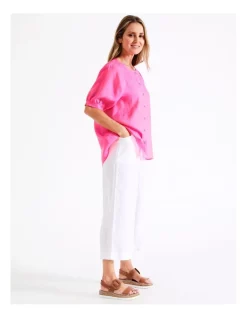 Deals 👍 Regatta Ramie Button Through 👚 Shirt With Hilo Hem In Strawberry Pink 🌟