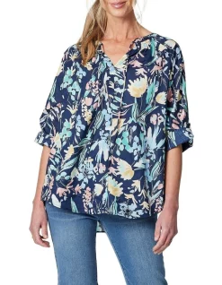 Hot Sale π₯° Gordon Smith Cotton Floral Print Top In Multi π₯°