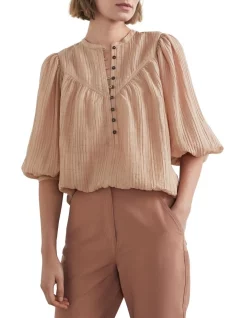 Best Pirce 🎉 French Connection 🌞 Summer Textured 👕 Shirt In Brown ⭐