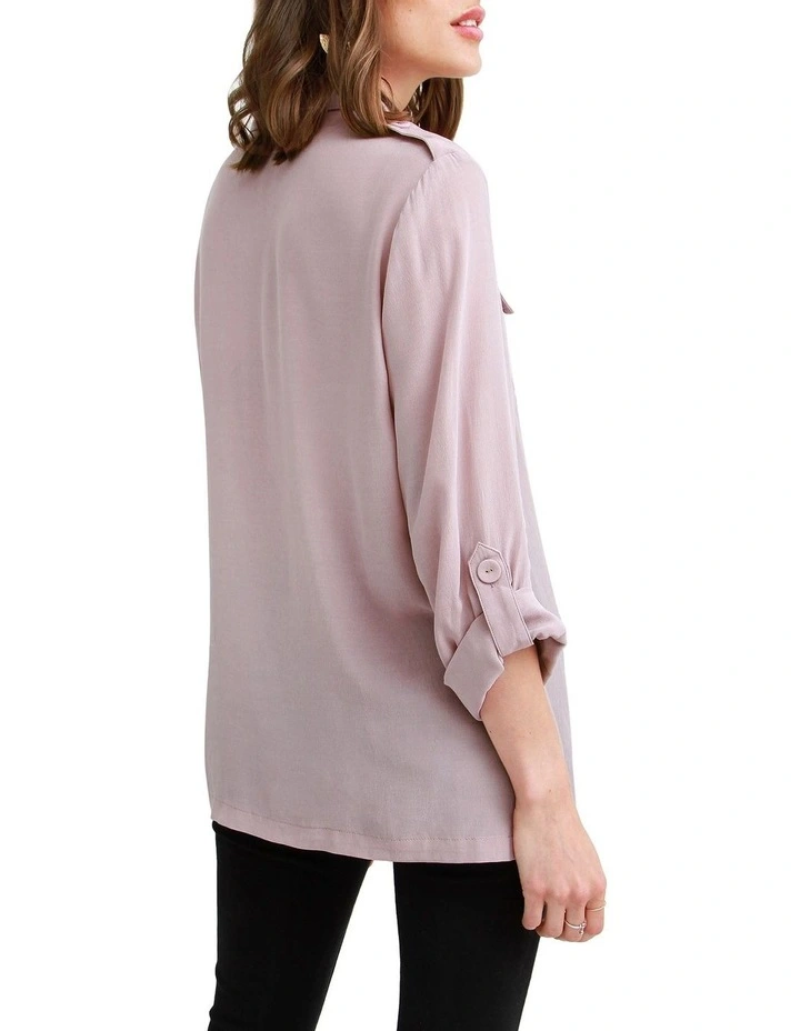 Flash Sale β¨ Belle & Bloom Eclipse Rolled Sleeve Blouse Pink π€© - Image 2