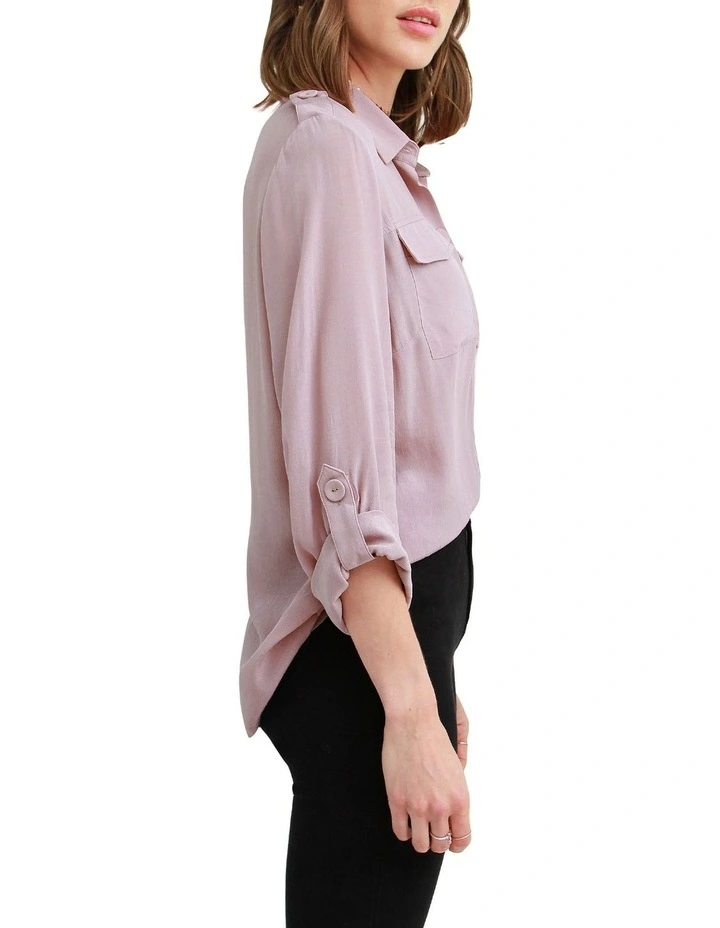 Flash Sale β¨ Belle & Bloom Eclipse Rolled Sleeve Blouse Pink π€© - Image 3