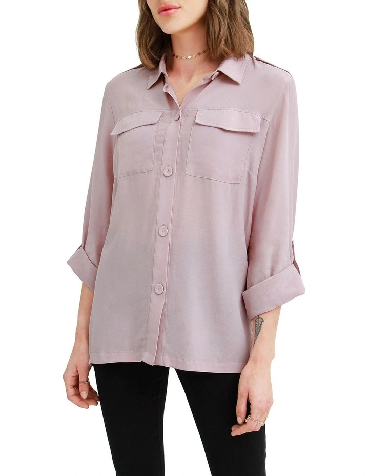 Flash Sale β¨ Belle & Bloom Eclipse Rolled Sleeve Blouse Pink π€© - Image 4