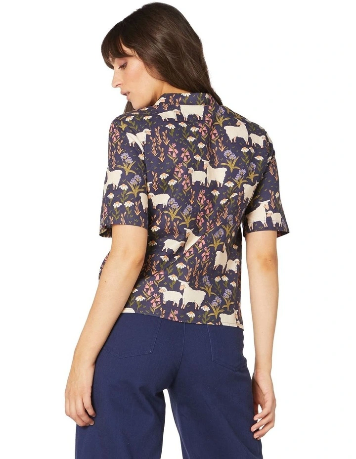 Best Sale β Princess Highway Sheep And Flora Collared Blouse Navy π― - Image 2