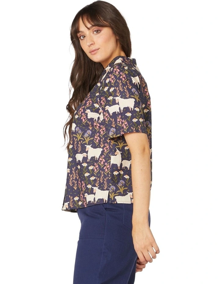Best Sale β Princess Highway Sheep And Flora Collared Blouse Navy π― - Image 3