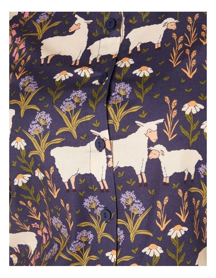 Best Sale β Princess Highway Sheep And Flora Collared Blouse Navy π― - Image 4