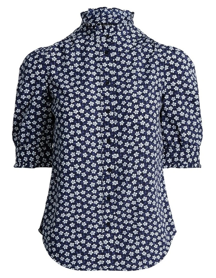 Best deal π₯° Lauren Ralph Lauren Floral Crepe Puff-Sleeve π Shirt 𧨠- Image 4