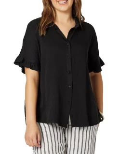 Promo βοΈ Hammock & Vine Frilled Hem π Shirt In Black π