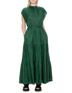 Cheapest ✨ Veronika Maine Fine Ramie Tuck Neck Top In Forest 🥰