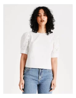 Promo 🧨 ONLY Cheryl Short Sleeve Blouse In Cloud Dancer 🥰