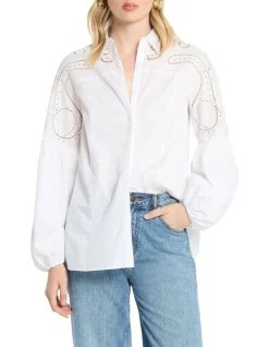 Budget ⭐ Sass & Bide Charm Moment Blouse Top In White 🥰