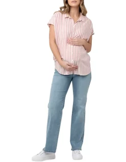 Cheap 😉 Ripe Ada Relaxed 👚 Shirt In Orange/White 🌟