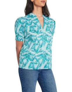 Brand new 😉 David Lawrence Jada Cotton Blouse In Aquamarine 😍