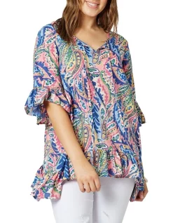 Discount 🎉 Gordon Smith Paisley Cotton Frilled Kaftan In Multi ⭐